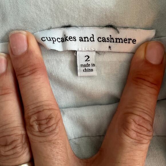 Cupcakes & Cashmere Tencel Sky Blue Belted Shorts Size 2 - Picture 4 of 8